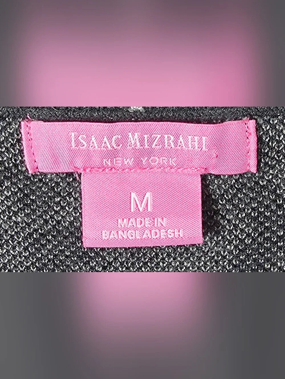 Isaac Mizrahi Black and Gray Leopard Crewneck Sweater